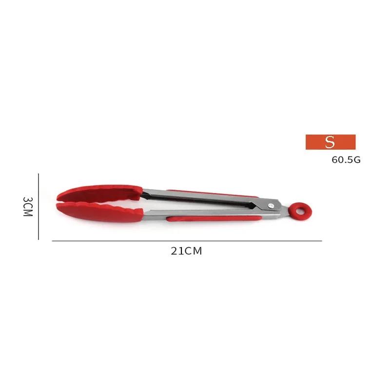 1/3Pcs Silicone BBQ Grilling Tong Salad Bread Serving Kitchen Tong Non-Stick Barbecue Grilling Cooking Tools with Joint Lock