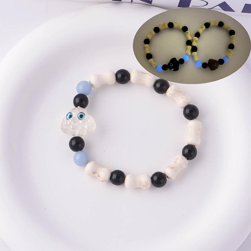 Niedliche Cartoon-Leuchtkatzen-Armbänder für Frauen und Männer, bunt, vielseitig, Perlen, Paar-Armband, Schmuck, Zubehör, Geschenke