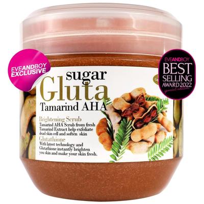SUGAR GLUTA - Body Scrub Tamarind AHA, Creamy Harmony, Glutathione Brightening, 700 G.