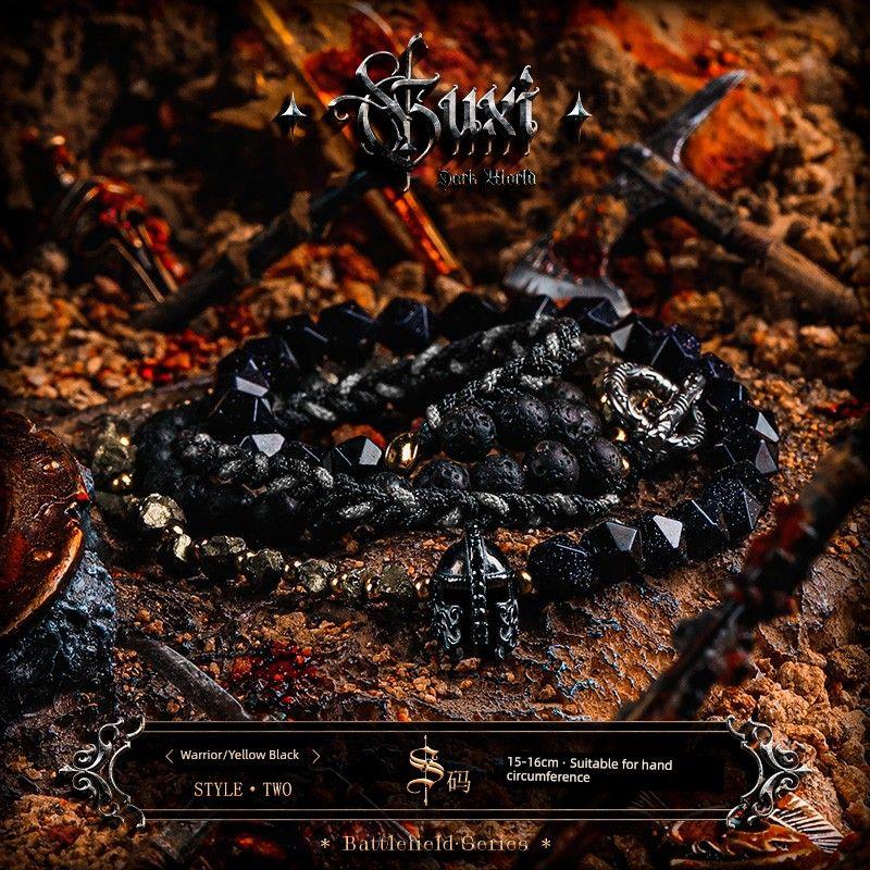 

Нишевый стиль Guxi Мужской винтажный браслет из необычных бусин Style two: Warrior-yellow and black 15 -- 16cm