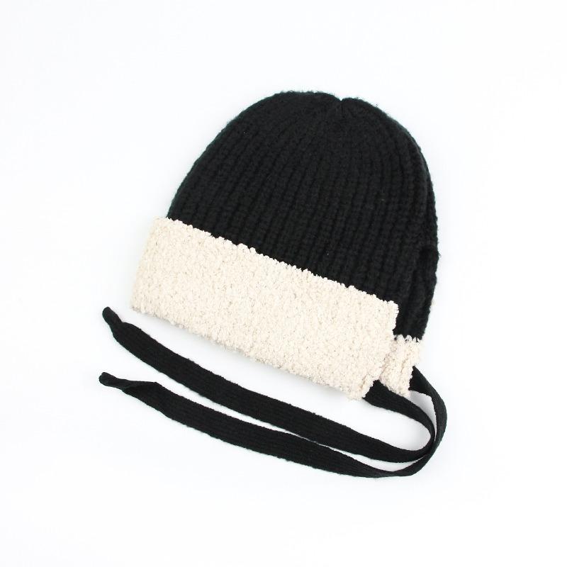 Hat Women's Autumn and Winter Merino Wool Knitted Wool Hat Plush Thickened Warm Versatile Show Small Cold Hat