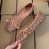 Fashion Summer Breathable Mesh Women Ballet Flats Bling Diamond Bow Decoration Soft Sole Brand Designer Leisure Ladies Mary Jane Shoes