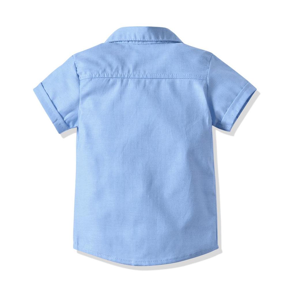 Jungen Britischer Stil Smoking-Set: Sommerhemd, Fliege & Hosenträgerhose für Babys ersten Geburtstag