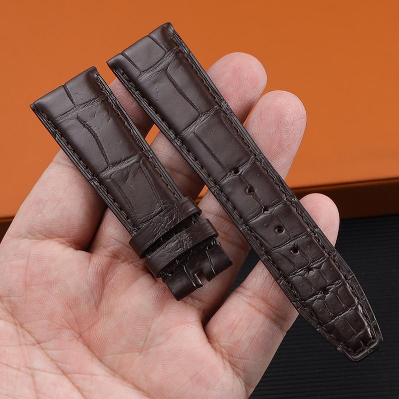 20mm 21mm 22mm Crocodile Skin Watch Band Replacement for IWC Portugieser Porotfino Family PILOT'S Watches Strap Folding Buckle