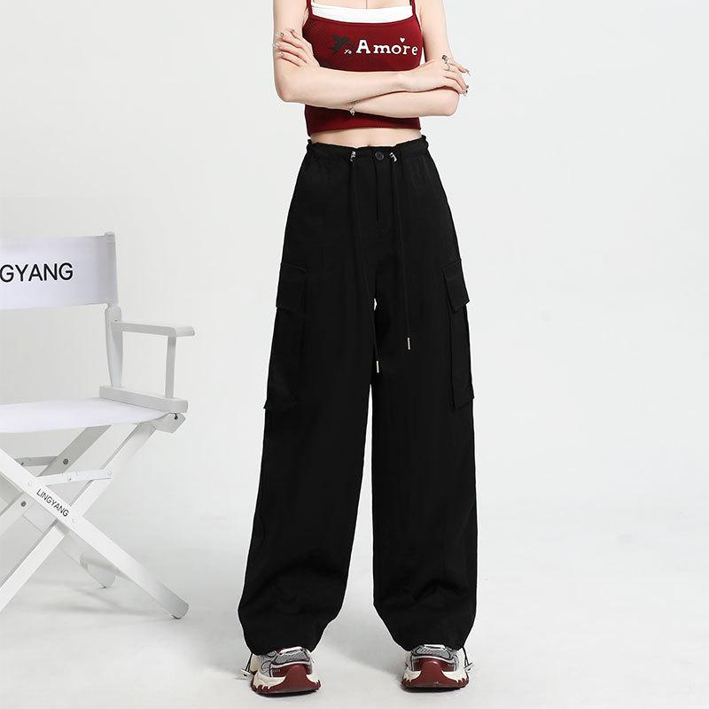 Wide-leg Overalls Women's Spring and Summer Thin New Two-wear Thin Sweatpants Straight Quick-drying Casual Pants