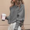 Women Sweater Off Shoulder Raglan Sleeve Pullover Knitted All Match One Shoulder Top for Daily Wear
