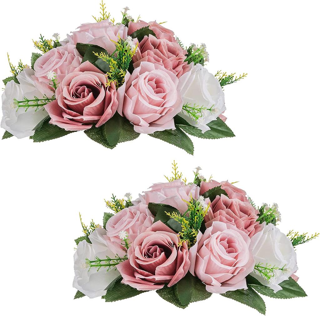 Silk Flowers Bouquet Artificial Roses Table Centerpieces Weddings Decoration Flower Balls for Reception Event