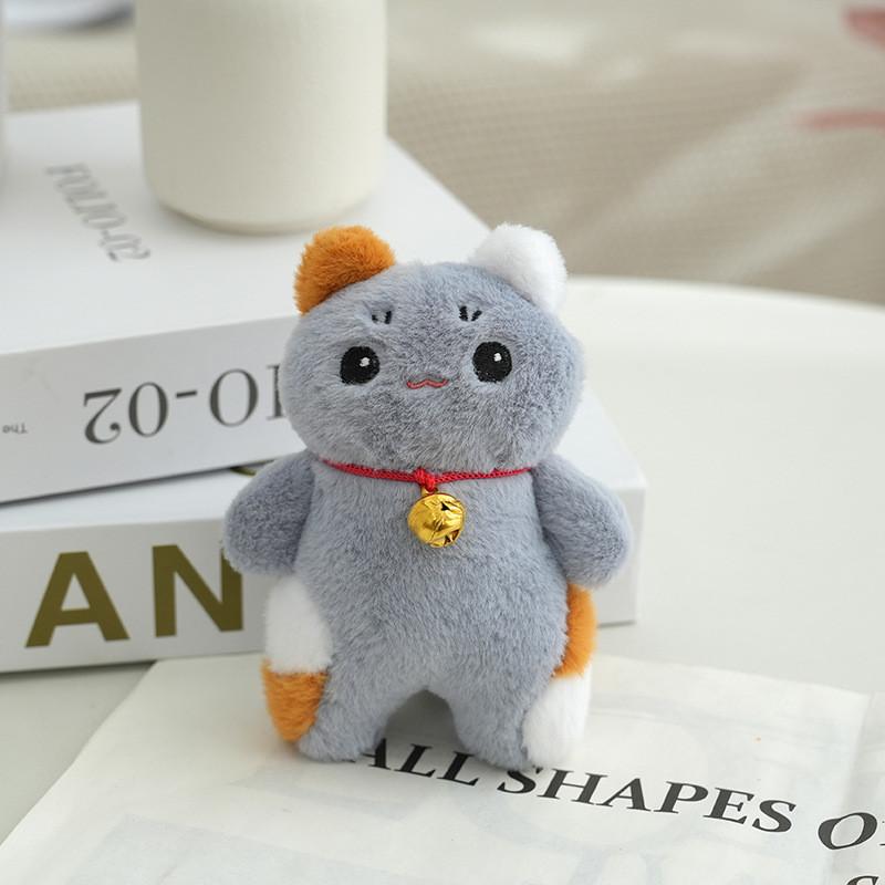 Adorable Plush Cat Keychain With Bell Cute Japanese Style Bag Charm Soft Toy