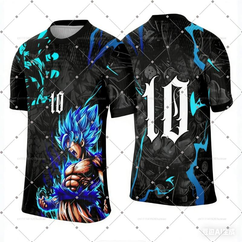 Dragon Ball Z Goku Super Saiyan Blue 3D Print T-Shirt Black Blue Flame Anime Graphic Tee Men Women Casual S