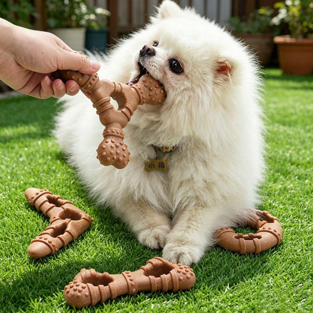 Teeth Cleaning Dog Chewing Toy Natural Non-Toxic Durable Chew Stick Imitation Bone Dog Toy Bone-Like Shape Wear Resistant Bite