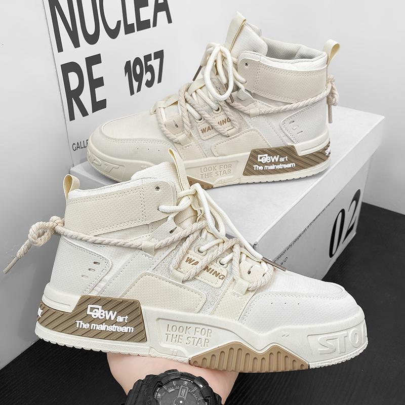 

Hydrogen cloud Putian autumn high-top casual board shoes thick-soled heightening sports mid-help small white tide shoes 44 хакі