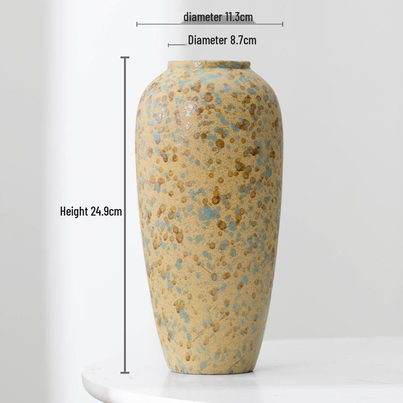 Minimalist Kiln-Fired Ceramic Vase: Home Living Room Decor for Fresh or Dried Flowers
