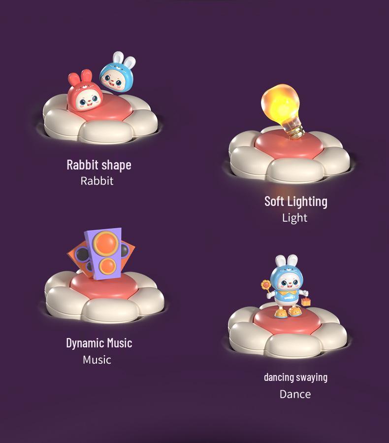 Jouet Lapin Dansant Électrique pour Bébés: Encourage à Soulever, Rouler, Ramper avec Son et Mouvement