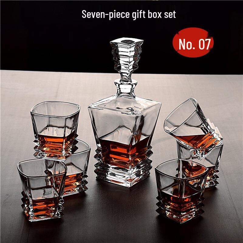 Handun 7-Piece Glass Whiskey Decanter and Glass Set