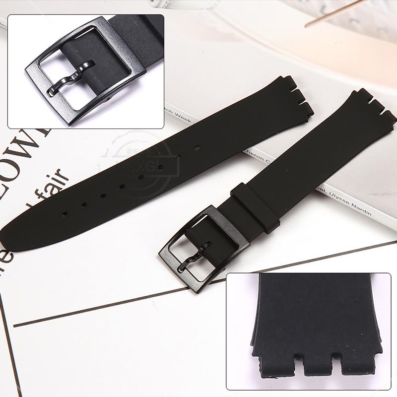 Silikonový řemínek pro Swatch SFS103 SFV107 SFN120 SFK397 SFK360 SFK361 Pásek na hodinky 16mm Dámský náramek Vodotěsné doplňky k hodinkám