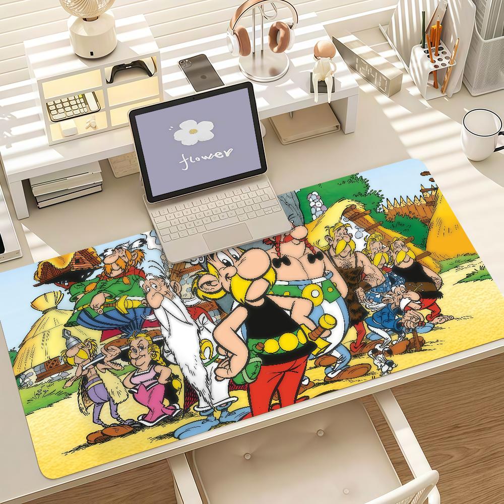 A-Asterix E-Et Obelix Manga Mouse Pad Anti Slip Rubber Edge Locked Thickened Laptop Gaming Desk Mat