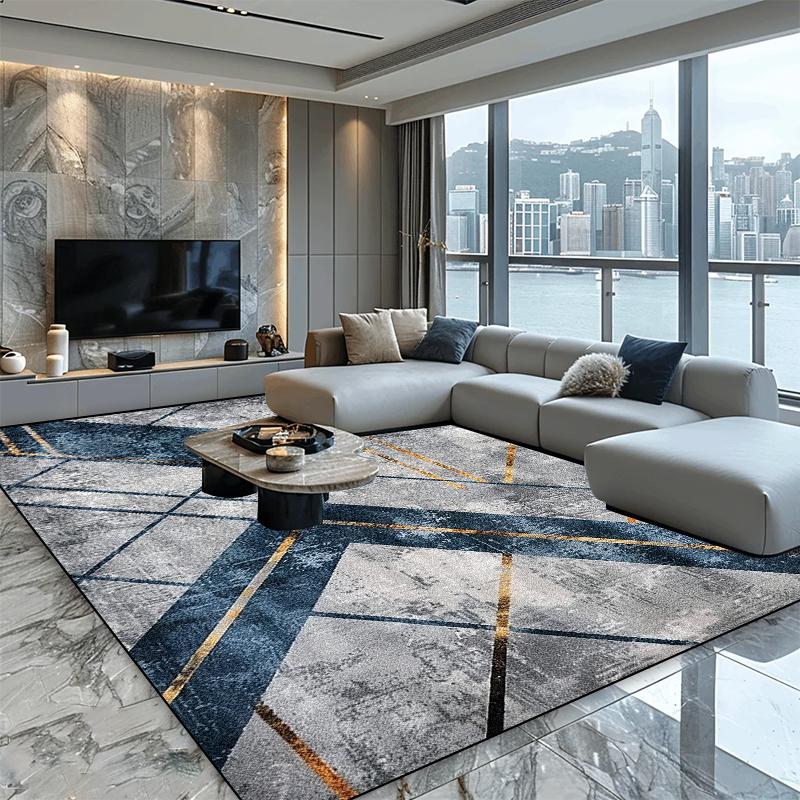 Modern Geometric Carpet Home Decoration Plush Rugs Living Room Big Size Light Rug for Bedroom Senior Sofa Tables Mat Easy Clean
