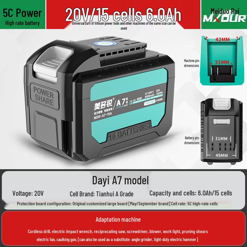 20V Lithium Battery Electric Tool Set: Angle Grinder, Hammer Drill, and Electric Wrench