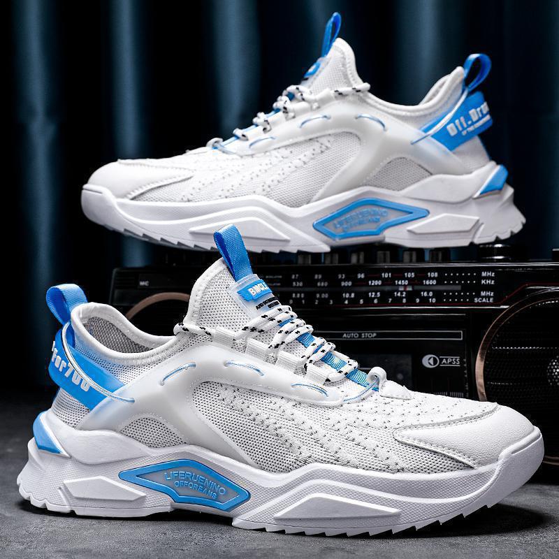 New Men's Shoes Trendy Dad Shoes Flying Woven Mesh Breathable Running Shoes Sports Versatile Casual Shoes Trendy Shoes