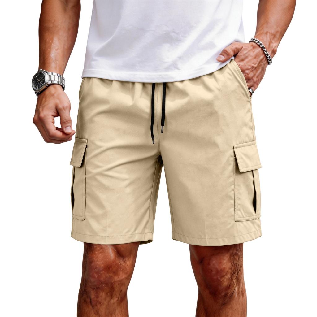 Mens Cargo Shorts Casual Lightweight Drawstring Men Cargo Shorts with Pockets Mens Shorts Cargo for Outdoor Work Shorts for Men