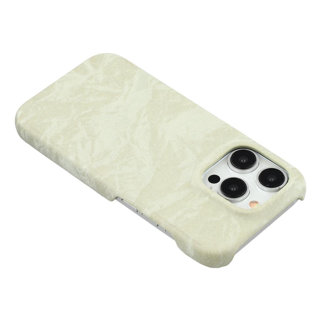 For iPhone 14 Pro Max Case Velvet Texture Leather + PC Phone Back Cover