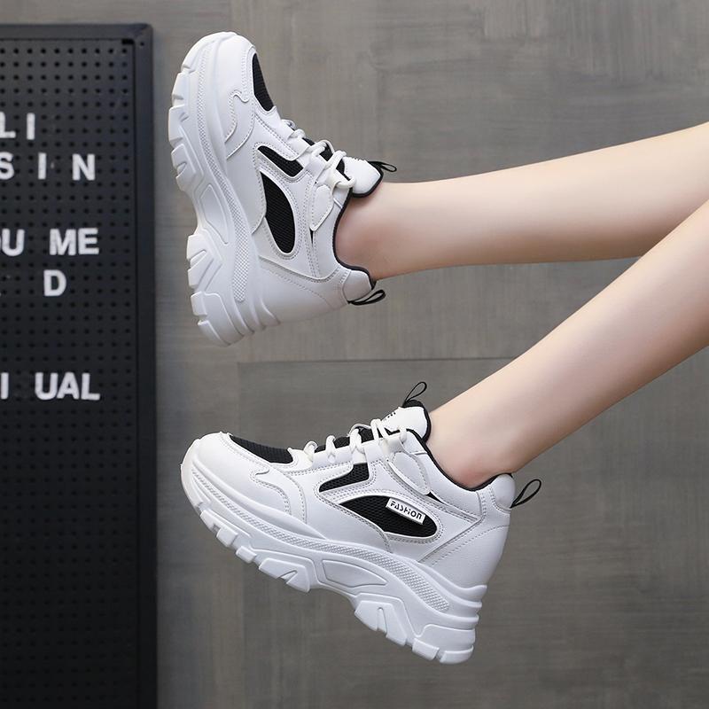 Модные 8 см платформы танкетки Весна смешанные цвета комфорт искусственная кожа новые — фото 4