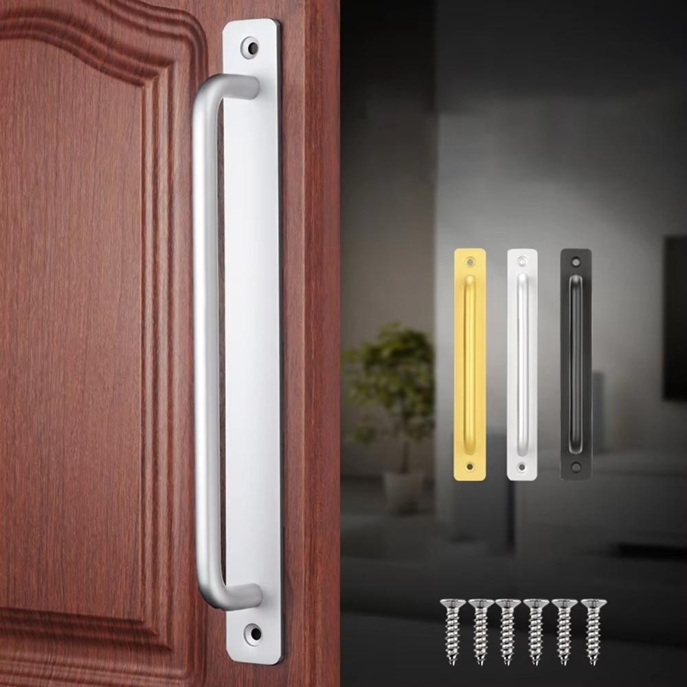 180mm/210mm Length Sliding Door Handle Double Hole Aluminum Alloy Non Perforated Door Handle Durable Smooth Punch-free Pulls