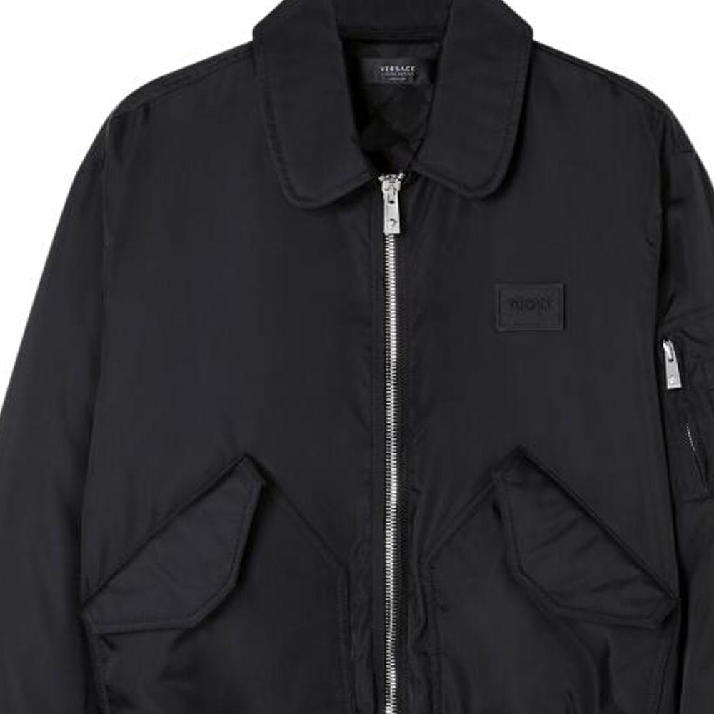 VERSACE Jackets Men's Black Lapel Moderate Other 1009293-1A06732-1B000