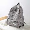 Schoolbag Trendy Cool European and American Leopard Print Backpack Female Students Large Capacity Schoolbag Light Fashion High School Commuter Travel 