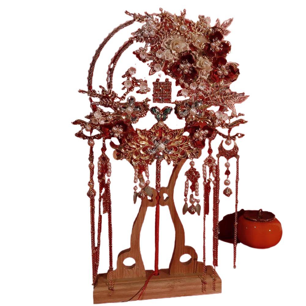 Luxury Double-Sided Phoenix Round Fan for Bridal, Xiuhe Dress, and Ancient Style; Perfect Gift for Bestie.