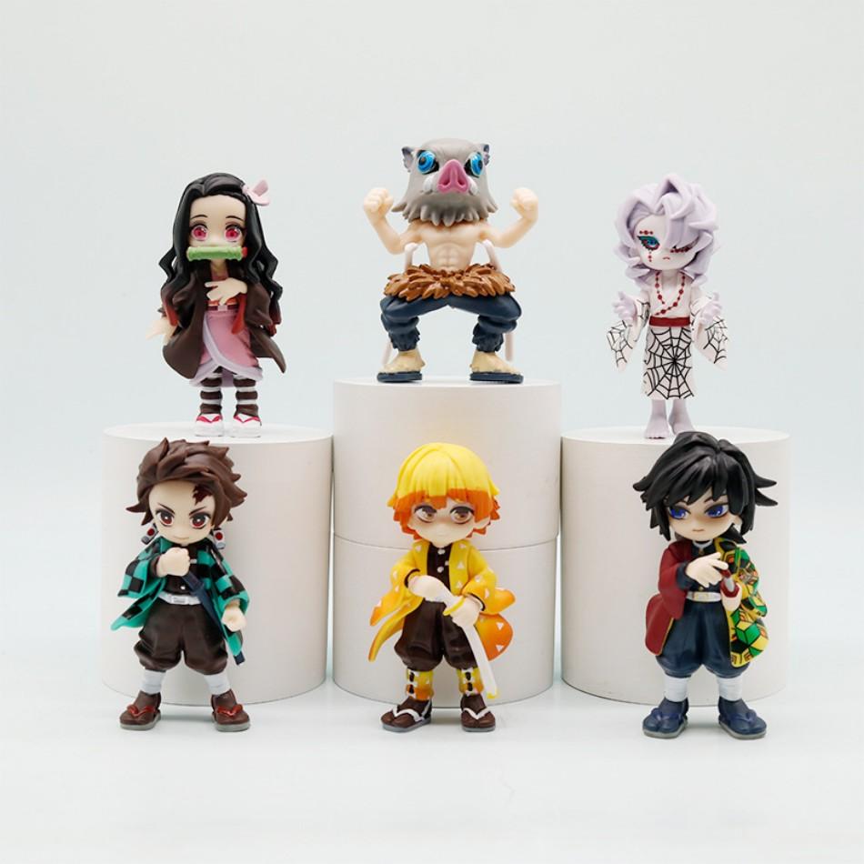 Raumdekorationen Kimetsu no Yaiba Figur Kamado Tanjirou Actionfigur Agatsuma Zenitsu Nezuko Krieger PVC Modell Spielzeug