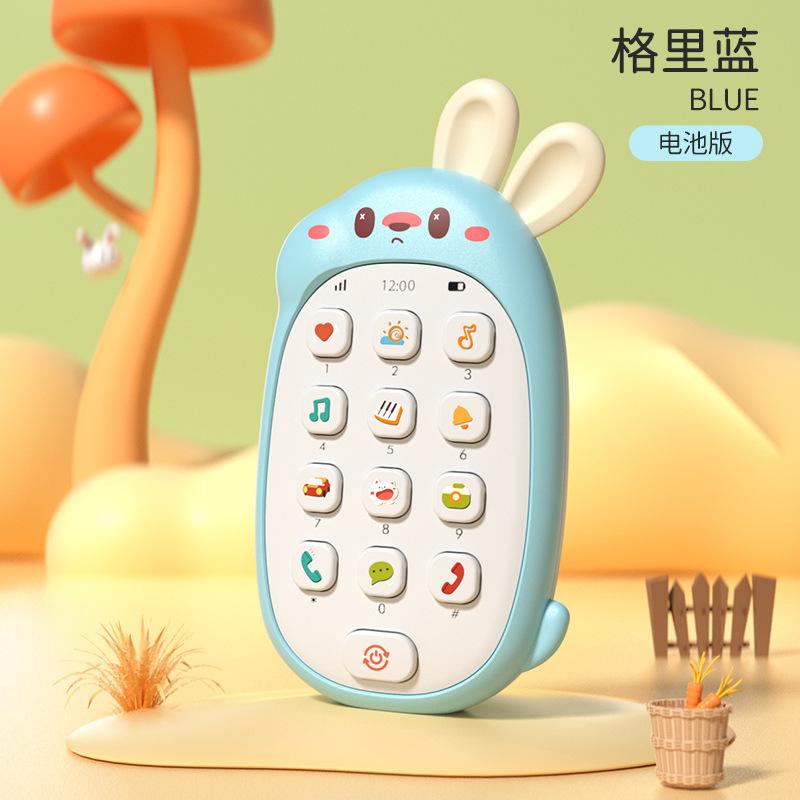 

Детская игрушка Кролик Мобильный телефон Детский пазл Раннее образование 0 A 1 Годовалый 2 Младенец Имитационная модель Музыкальный телефон синий