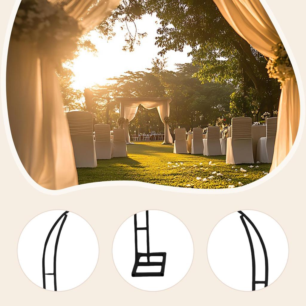 2Pcs Wedding Arch Stand Kit 1.8 + 2.1 Meter Backdrop Stand Semi Open Design