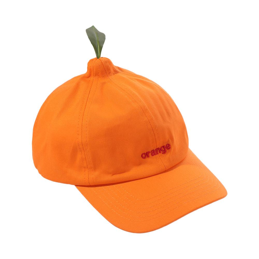Cotton Embroidered Letter Hat Peaked Creative Orange Cap Orange Baseball Cap  Street