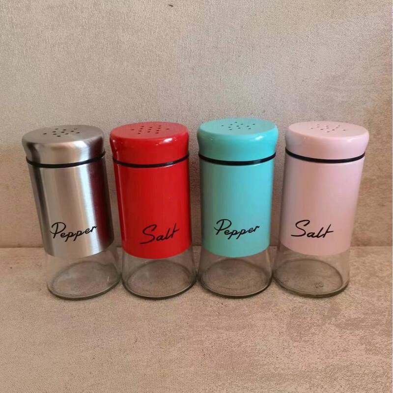 RuHan Glass Seasoning Shaker Set (Silver, 2-Pack)