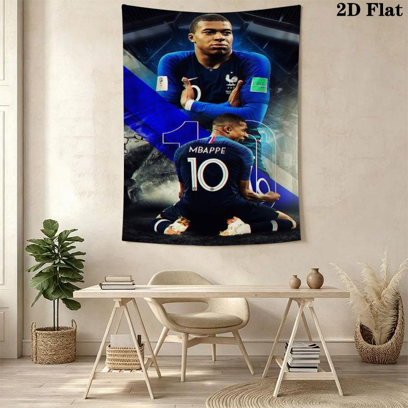 Kylian Mbappé Vibes  Wall Hanging Printed Fabric Blanket Decorative Tapestries for Bedroom Living Room Home Decor
