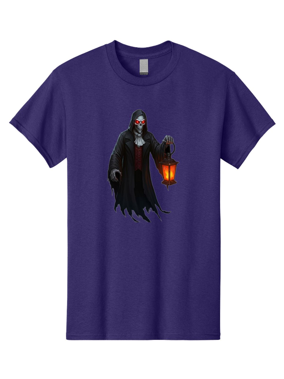 Skeleton-In-Black-Robe Mens Graphic Tee, 100% Cotton, Casual Summer Wear S разноцветный