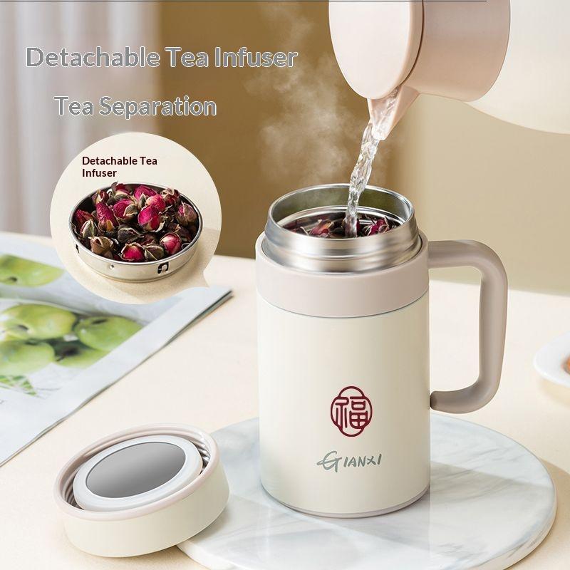 Gianxi Men'S And Women'S Tea Cups With Handles Men'S Cups With Handles 304 Stainless Steel Large Capacity Insulation
