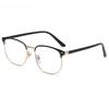 Anti Blue Light Blocking Glasses Simple Semi Rimless Men Square Ray Filter Eyeglasses Big Frame Women Computer Goggle Spectacles
