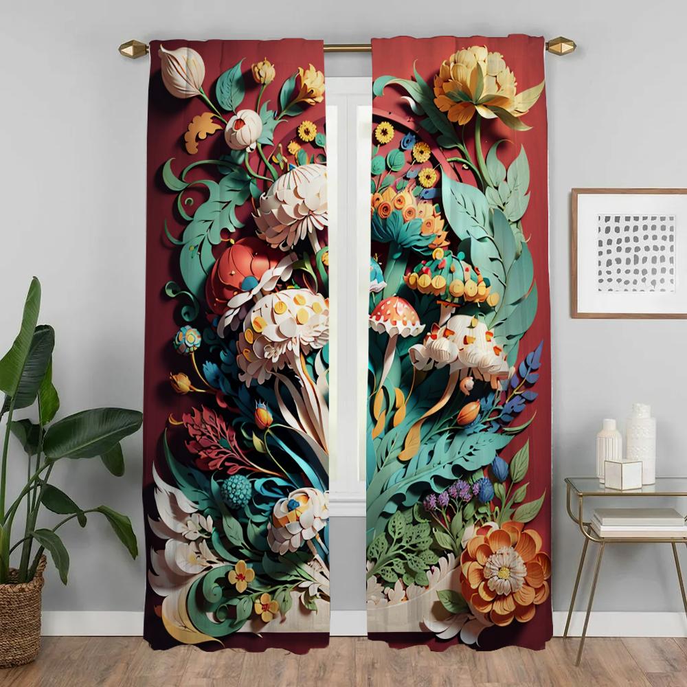 3D Printing Kitchen Curtains for Camera Partition Blackout Curtain for Room 2 Panel Home Interior Curtains Blinds Shades Living