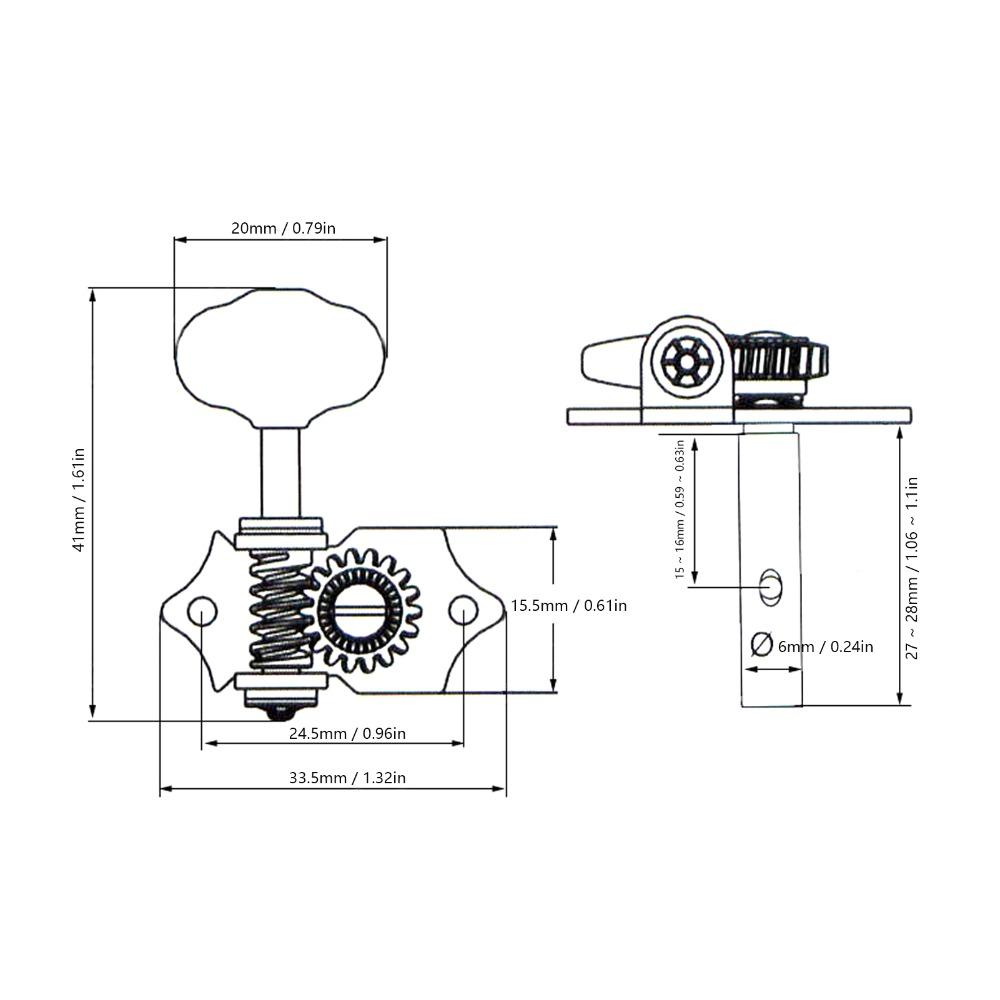 18:1 Gear Ratio Guitar Tuning Keys Metal Material Guitar Machine Heads Acoustic Guitar