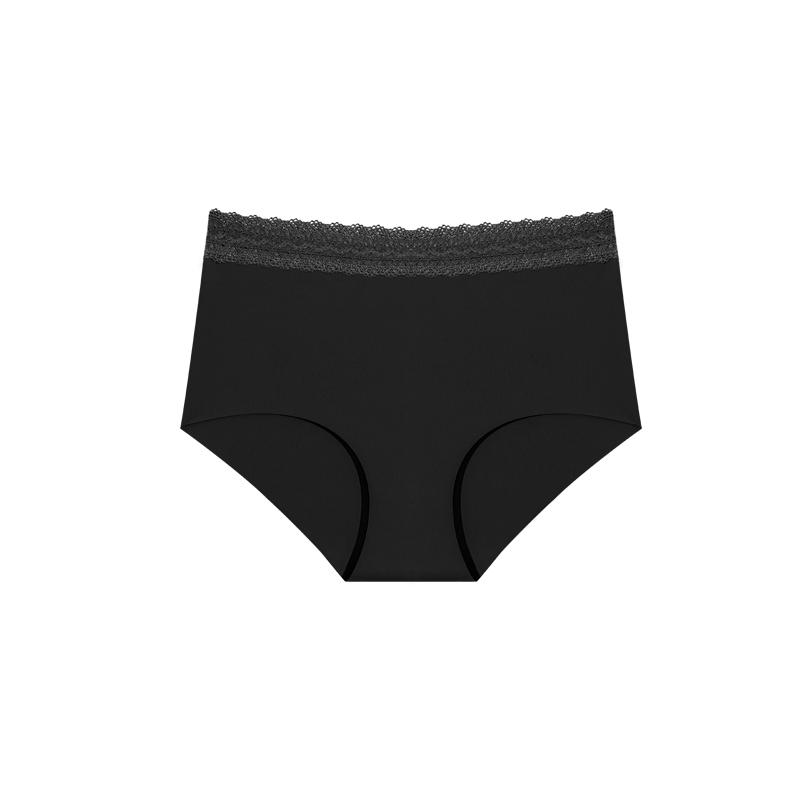 1pcs Women's High Waisted Plus Size Lace Waist Seamless Underwear, Fully Covered Hip Hugging Breathable Underwear, High-quality Comfortable Underwear