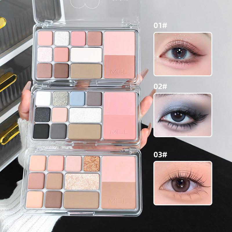 MGL Erste Liebe 12-Farben Herbst/Winter Tägliche Make-up-Palette: Kontur, Rouge, Lidschatten-Trio.