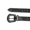 Women's European and American feng shui diamond leather belt, handmade diamond-encrusted fashionabl