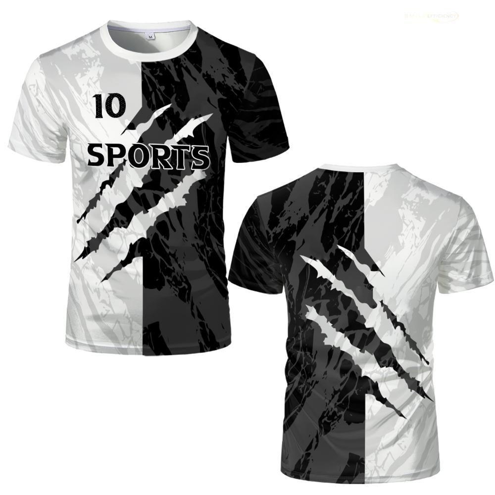 New Simple Paw Print Sports T-shirts Competition Training Uniform Unisex Outdoor Sports Fitness Breathable Round Neck Jersey