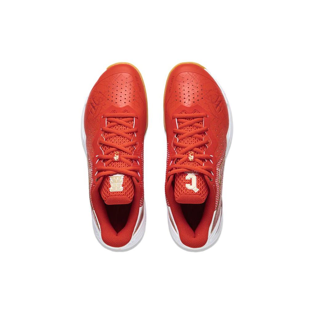 New LiNing Cushioned Slip Resistant Low Top Badminton Shoes Unisex Red AYZU011-1