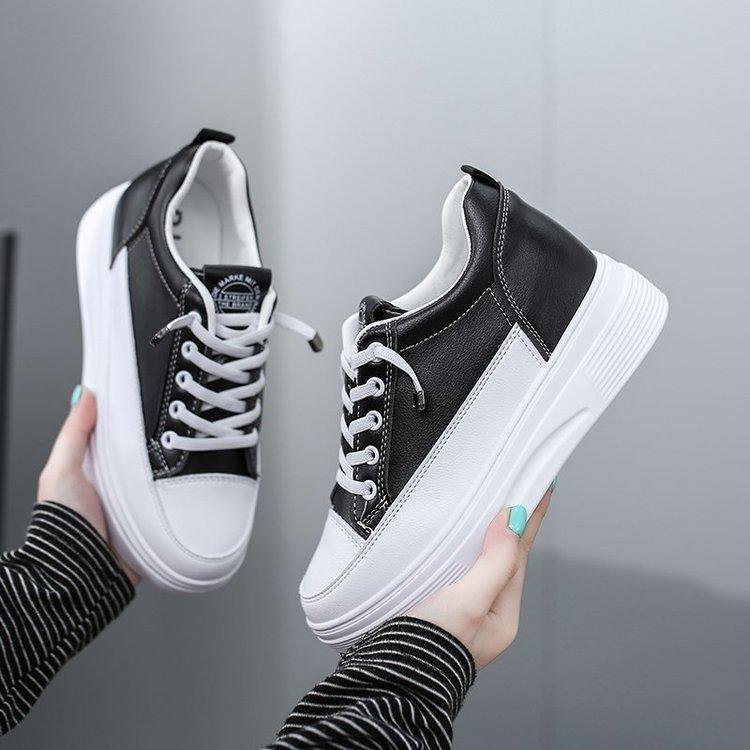 

Inner height increase white shoes women s spring 2025 new popular sports board shoes versatile thick-soled super fire mesh white shoes 40 чёрный