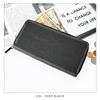 Basic Dandy Embossed Long Wallet for Men and Women, Genuine Leather, Round Zipper, Coin Purse, Card Slots, Long Wallet, Leather Round Wallet, Navy