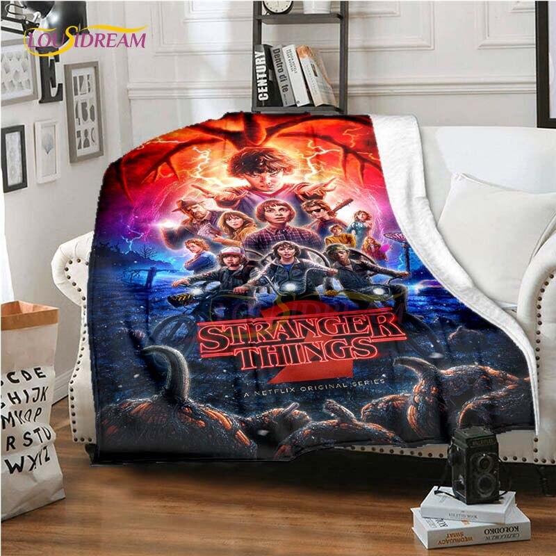 Horké hororové filmové deky Stranger Things na postele Měkká tenká deka Velikost Queen Římský dekor Zimní povlak na přikrývku Dětský dárek Piknik