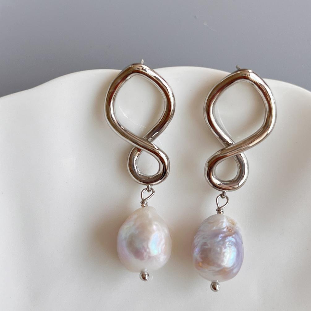 

Серьги-гвоздики с подвеской в форме соски из натурального пресноводного жемчуга в стиле барокко, женские уникальные украшения для ушей в стиле ретро, нишевый дизайн